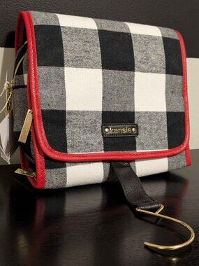 checkered makeup bag
